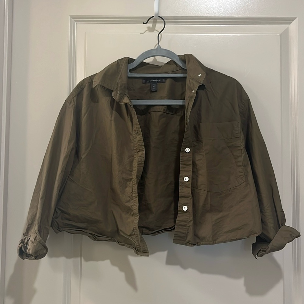 Olive green banana republic button up